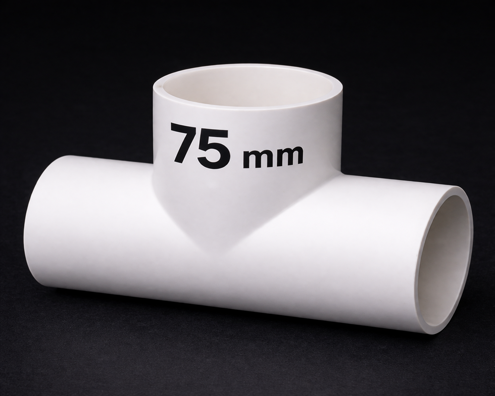 75 mm (3") PVC Tee